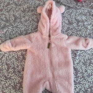 Newborn fur pink whole suit coat